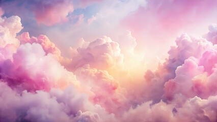 Fototapeta premium Abstract Light Pink Watercolor Sky, Blurred Panoramic Background