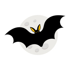 Bat with moon background