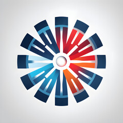 Artistic Blend of Heating and Cooling Symbols Representing HVAC system &ndash; Perfect Logo for HVAC business