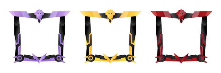 complete set of game avatar borders with modern and sophisticated themes, for social media frames and in-game materials © Farhan