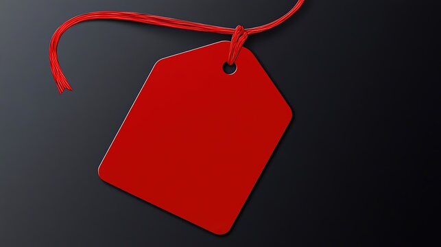 Red Gift Label on Transparent Background
