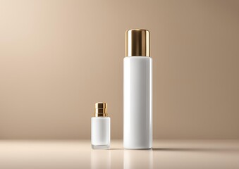 Mockup_1 (4961 x 3508 px) - Mockup one white glass cylindrical cologne bottle