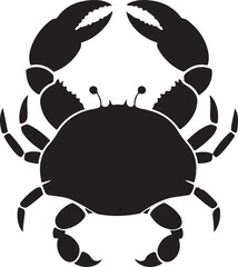 Black and white silhouette  crab simple design vector art