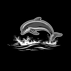 Fototapeta premium Dynamic Dolphin Jumping Out of Water with Splash Effect