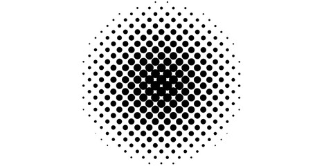 Abstract halftone circle design.Black and White Dot Pattern, Circle Gradient, Halftone Dots, Geometric Pattern.