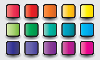 Collection of gradient brights colour pallet. Colour palette trends for illustration