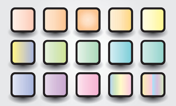 Collection of gradient pastels colour pallet. Colour palette trends for illustration