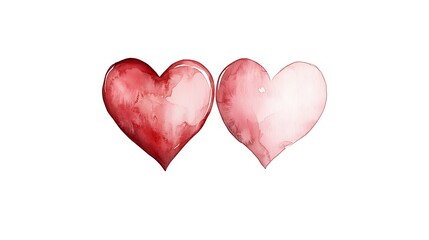 Fototapeta premium Watercolor Hearts: Romantic Love Design - Watercolor illustrations