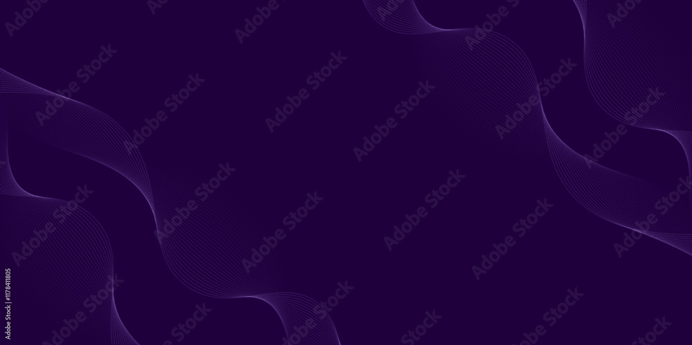 Poster luxurious violet particle flow texture in a dynamic wave pattern, suitable for stylish wallpapers, i