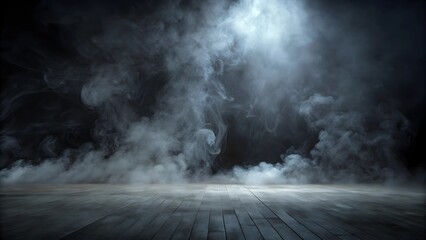 White smoke or fog flowing across the floor creates a mysterious and ethereal atmosphere. This effect is perfect for enhancing the ambiance of theatrical productions, photo shoots, or special events