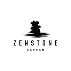 balancing stone logo design zenstone relaxation simple balance illustration template