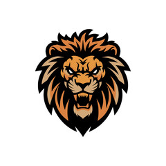 Obraz premium lion head pose design illustration logo
