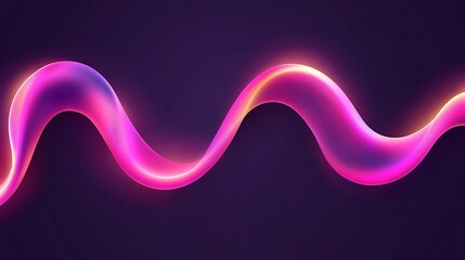 Abstract Pink Wave Glowing Dark Background Design