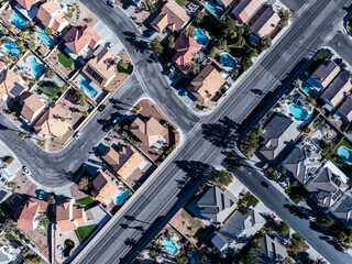 Aerial View of Suburban Landscape in Las Vegas