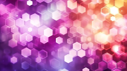Abstract Hexagon Pattern Glowing Bright Colors