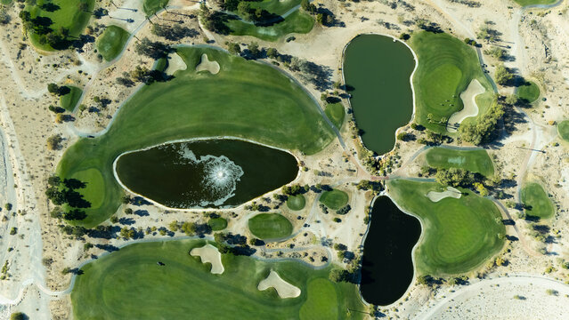 Golf Course with Ponds in Las Vegas