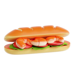 Delicious Po' Boy Sandwich with Shrimp