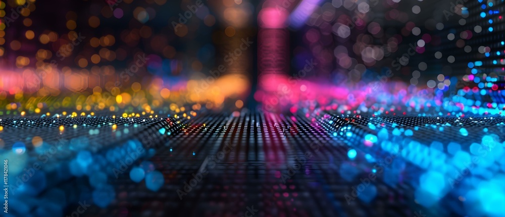 Aufkleber colorful abstract background with bokeh effect and blurred lights creating a dreamlike scene of vibr