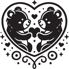 couple of bears vector