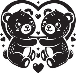 couple of bears vector