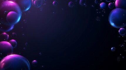 Abstract Background Featuring Glowing Purple Blue Spheres