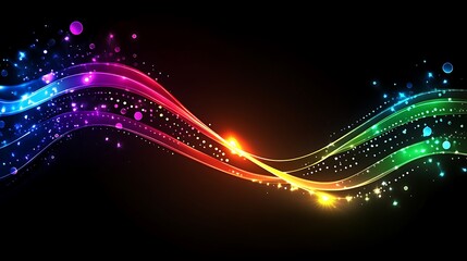 Rainbow Wave Abstract Glowing Light Design
