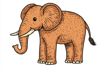 Obraz premium Doodle illustration of cute elephant with playful expression