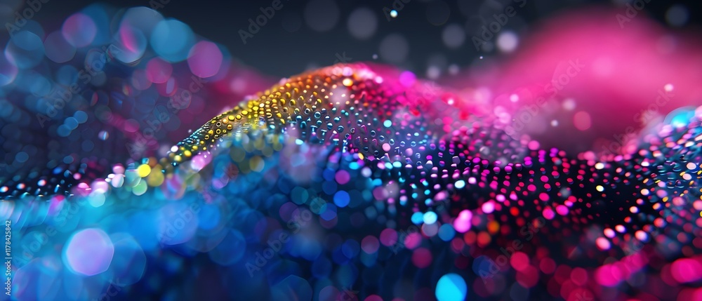 Aufkleber vibrant abstract background with colorful bokeh and sparkling particles creating a dreamy atmosphere