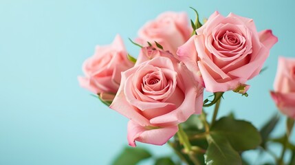Pink roses on minimal background Banner HD Valentine's Day Lovers, Dating, Love, Romance, Flowers, Floral