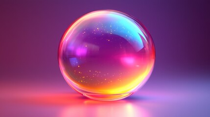 Neon Sphere: A vibrant, glowing orb of light and color, reflecting futuristic energy and cosmic imagination.