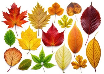 Autumn Leaves Silhouette Herbarium - Colorful Fall Foliage