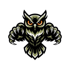 Fototapeta premium owl flying pose with claws design illustration logo