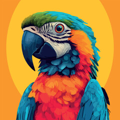 Colorful Low Poly Parrot Vector illustration