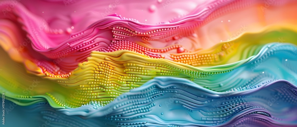 Aufkleber vibrant abstract waves of color flowing gently in a soft gradient landscape