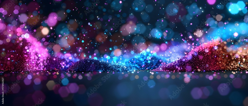 Poster vibrant abstract colorful bokeh background with soft glows and sparkling effects for creative projec