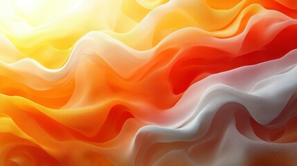 Fototapeta premium Abstract Orange White Fabric Waves Texture