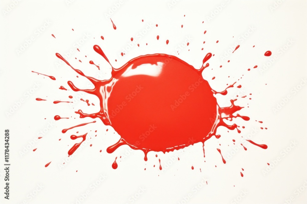 Poster tomato ketchup splash white background splattered exploding.