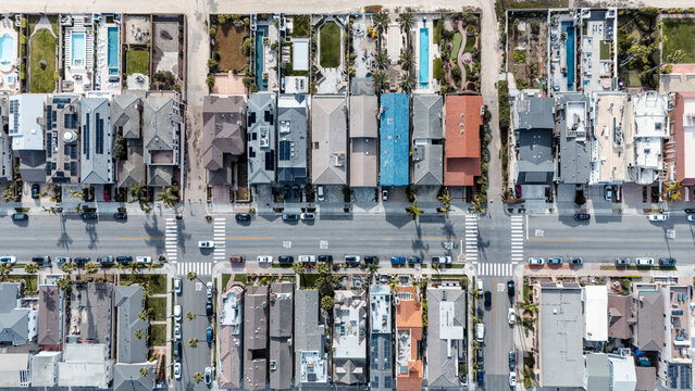 Aerial View of Coastal Residential Area