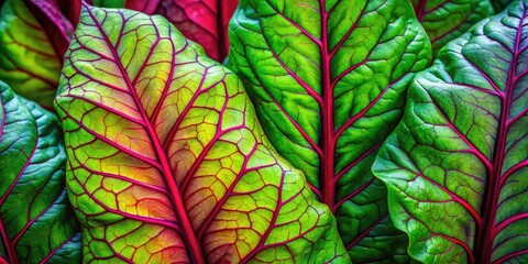 Beet Leaves Graphic Portrait Photography, Abstract Beetroot Design, Creative Beetroot Art