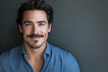Portrait of a Handsome Man with a Mustache