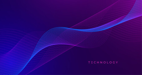 Technology abstract backround. Premium design. Purple and blue gradations. Line pattern. Modern . Vector illustration