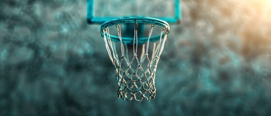 Out of Focus Basketball Hoop with Soft Light and Textured Background Ideal for Sports and Fitness Themes
