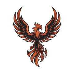 Fototapeta premium phoenix fire flying illustration logo
