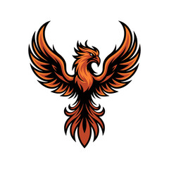 Fototapeta premium phoenix fire pose flying illustration logo