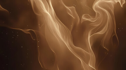 Golden light waves on black background