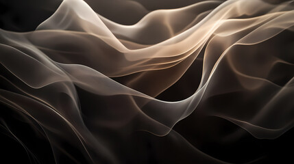 Fototapeta premium Golden light waves on black background