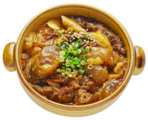 Traditional Japanese Beef Tendon Stew in Ceramic Bowl