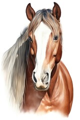 Horse stallion portrait drawing.