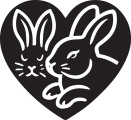 Rabbit in heart shape