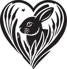 Rabbit in heart shape